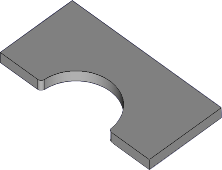 Rechteckige Tischplatte mit Halbkreis für die Arbeitstischsysteme